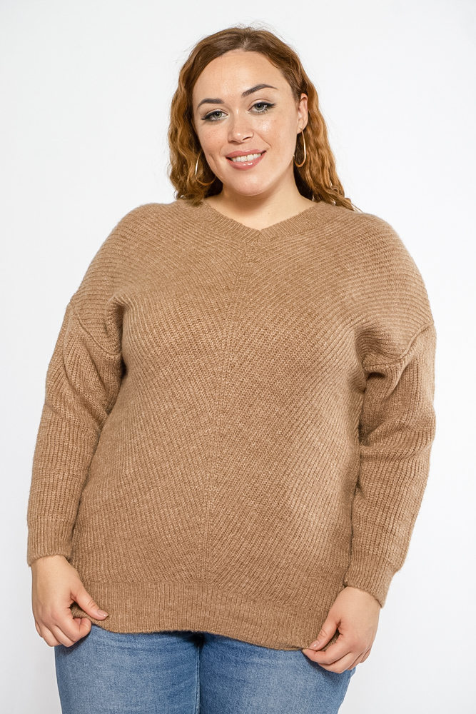 

Свитер женский oversize Time of Style 120PRZGR002 L-XL Кофейный