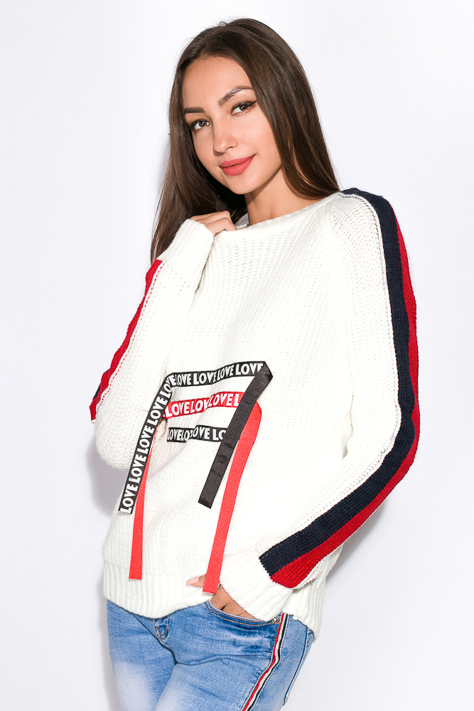 

Свитер женский с нашивками Time of Style 120PVA1007 S/M Молочный
