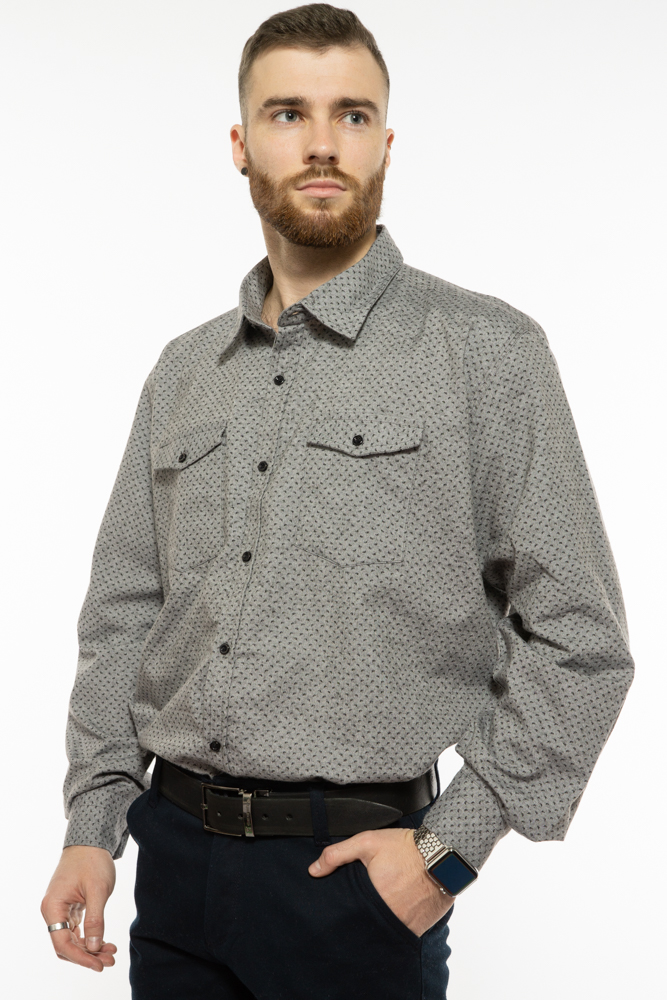 

Рубашка классического покроя Time of Style 201P015 XXL Серый