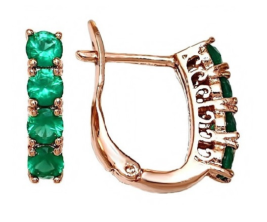 

Серьги Xuping с хризопразом Медицинское золото Позолота РО 1,5 см. хс-1693