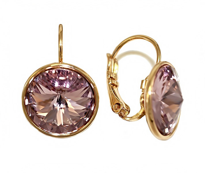 

Серьги Xuping с кристаллами Swarovski Медицинское золото Позолота 18К 2 см. хсс-077