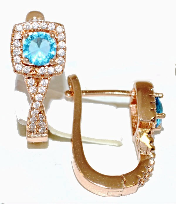 

Серьги Xuping с цирконами и фианитами Медицинское золото Позолота РО 2 см. хс-639