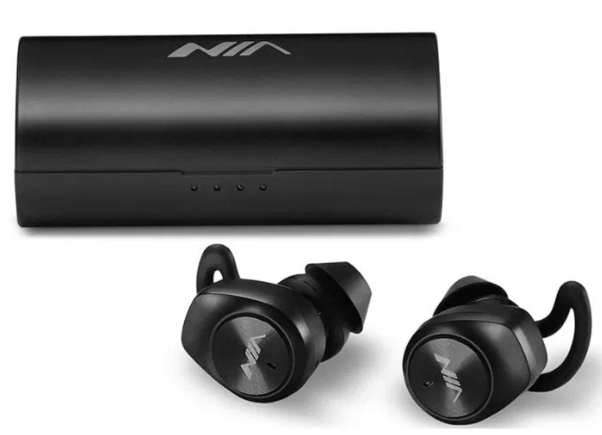 

Наушники беспроводные Bluetooth MHz NIA NB710 с кейсом, черные. 45619