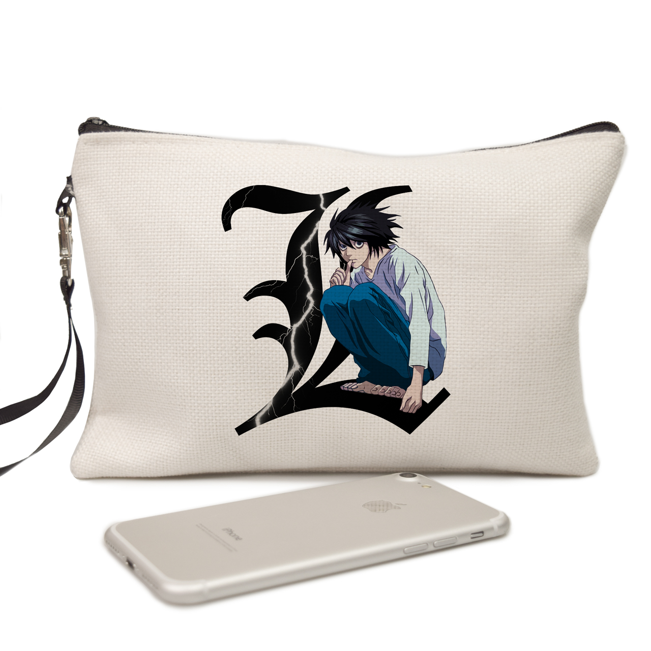 

Косметичка из натуральной ткани Тетрадь смерти Эл Лолайт (Death Note L Lolight) Молочный (34407-2826)