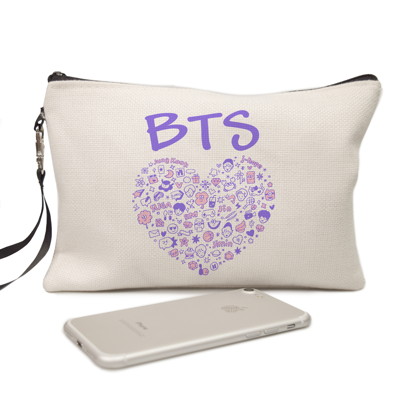 

Косметичка из натуральной ткани БТС (BTS) Молочный (34407-3268)