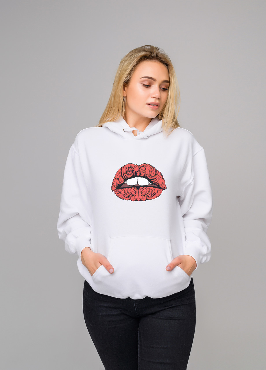 

Толстовка белая LOYS Lips, Толстовка белая LOYS Lips S