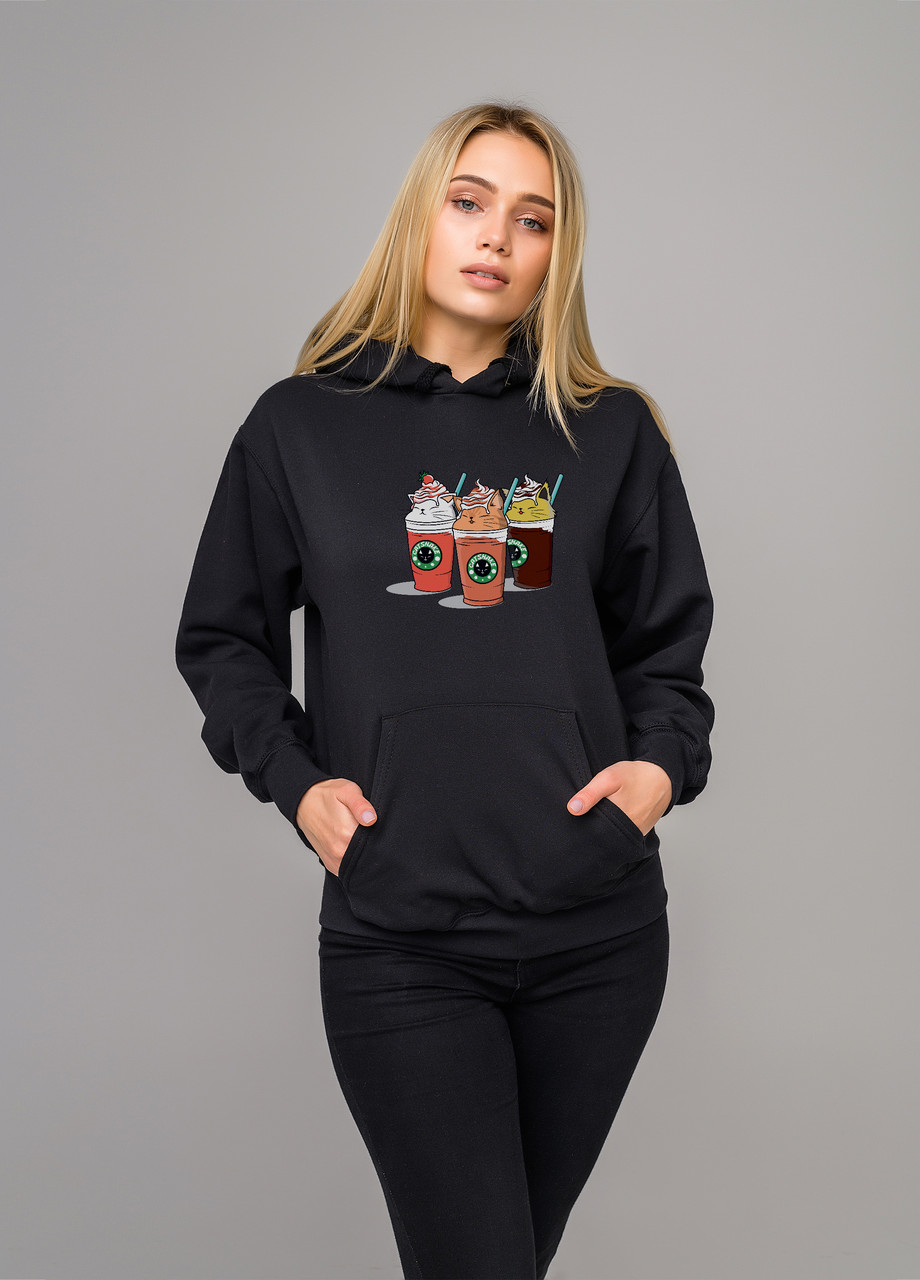 

Толстовка чёрная LOYS catshake, Толстовка чёрная LOYS catshake S