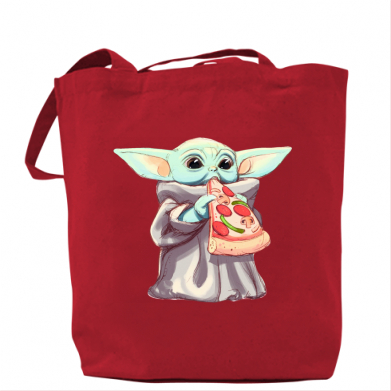 

Сумка Baby Yoda eats pizza Красный