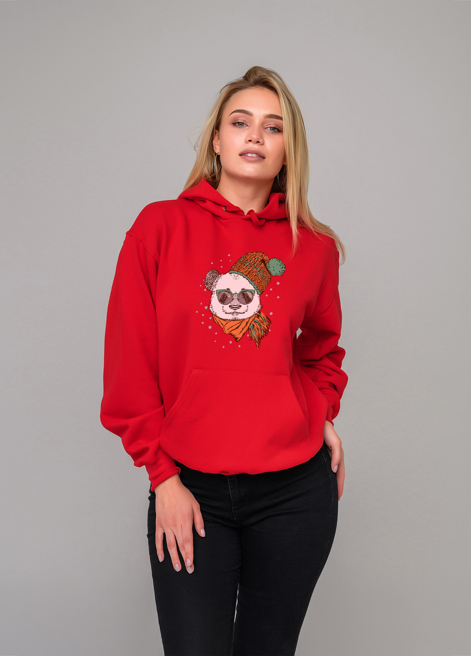 

Толстовка красная LOYS winter panda, Толстовка красная LOYS winter panda S