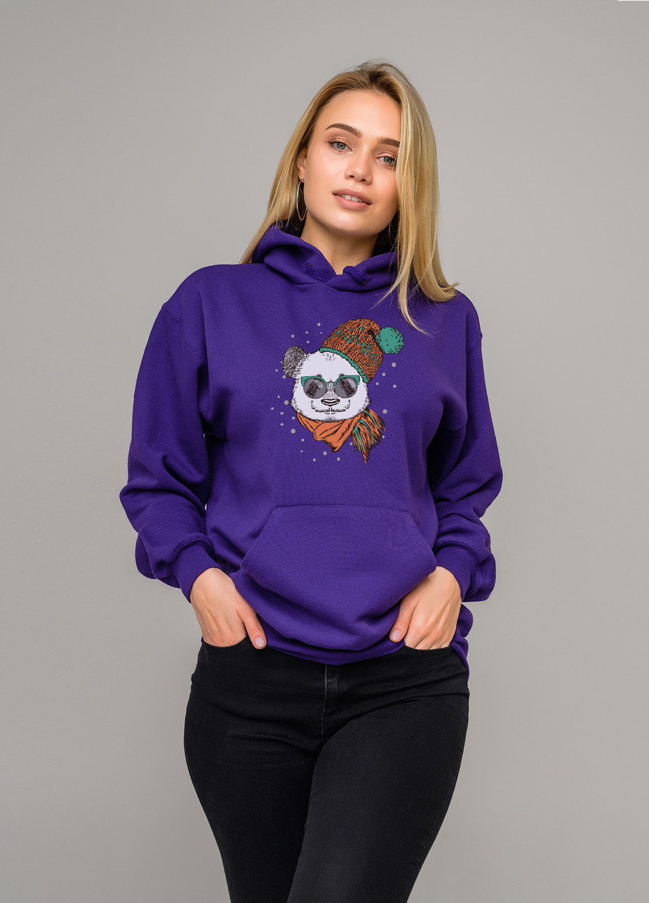 

Толстовка фиолетовая LOYS winter panda, Толстовка фиолетовая LOYS winter panda S