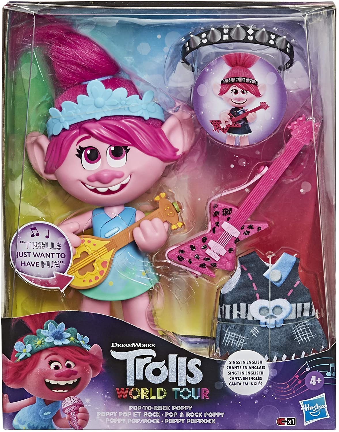 

Большая кукла тролли Розочка поющая Trolls World Tour Pop Rock Hasbro (E94115E1)