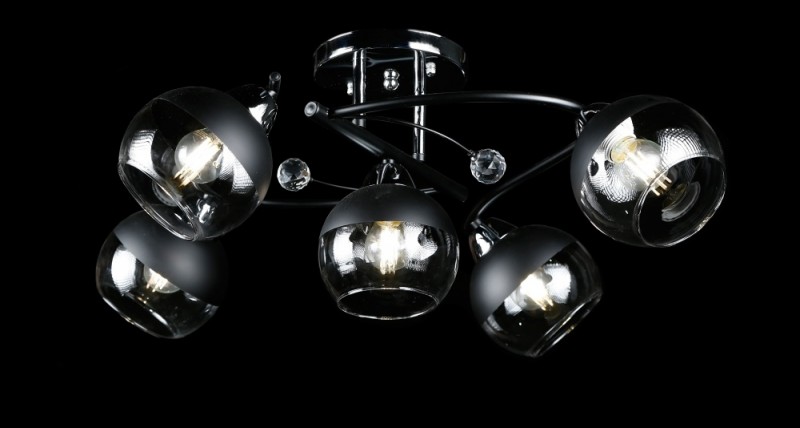 

Люстра с плафонами Ray L7299/5 (CR+BK) (AN001314)