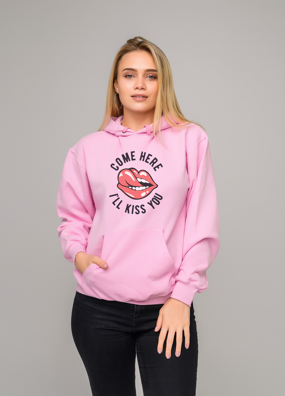 

Толстовка розовая LOYS kiss you, Толстовка розовая LOYS kiss you S