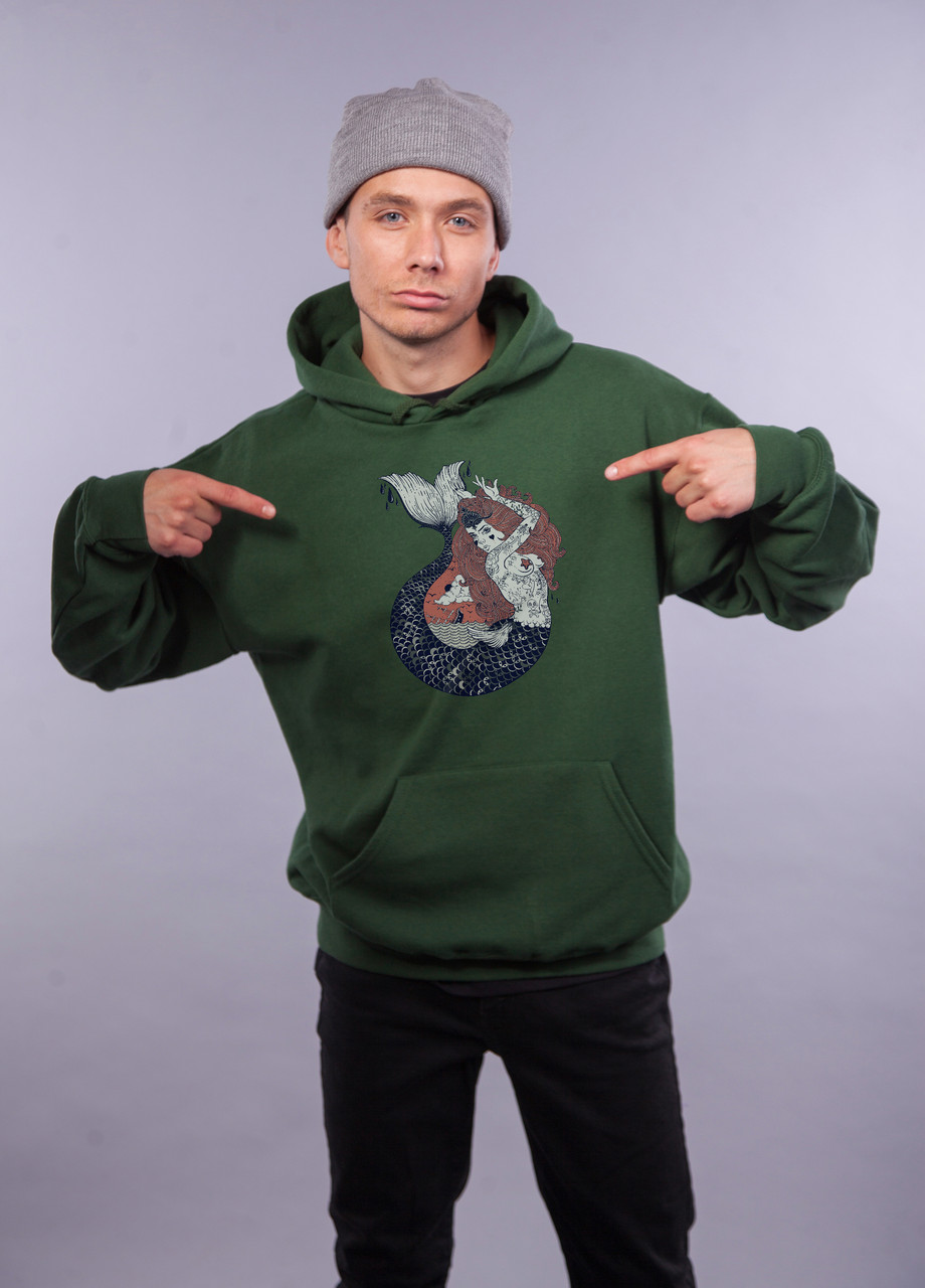 

Толстовка тёмно зелёная LOYS Mermaid, Толстовка тёмно зелёная LOYS Mermaid S