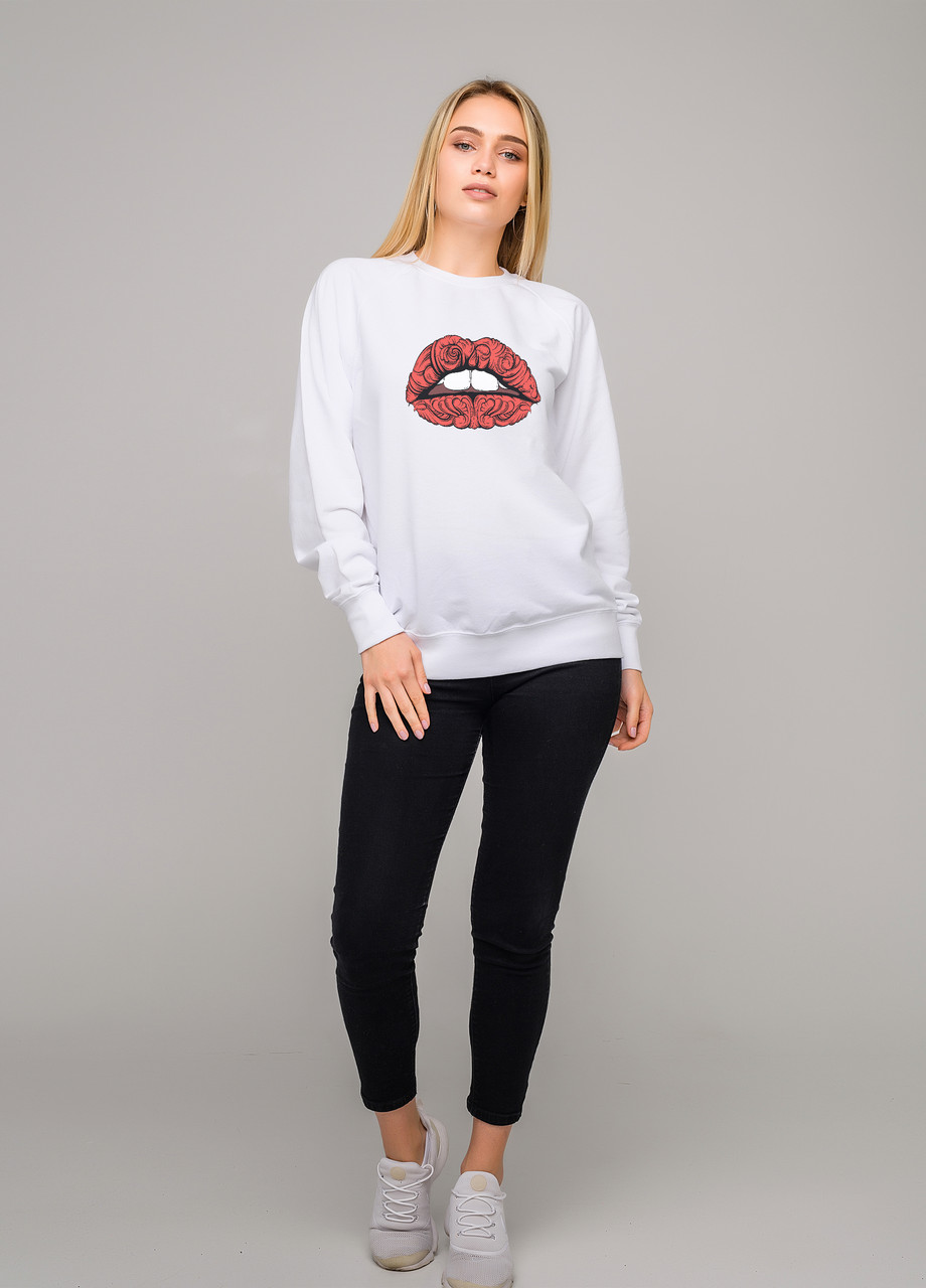 

Свитшот белый LOYS Lips, Свитшот белый LOYS Lips S