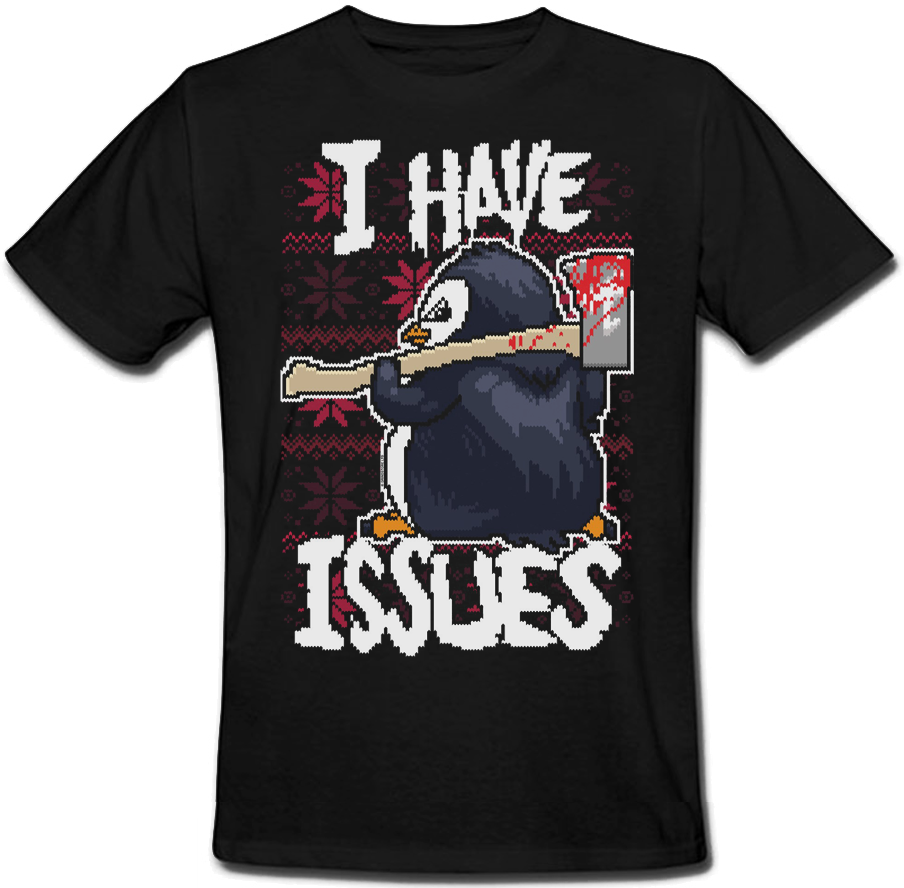 

Футболка Fat Cat Psycho Penguin I Have Issues (чёрная)  43526, Футболка Fat Cat Psycho Penguin I Have Issues (чёрная) L 43526