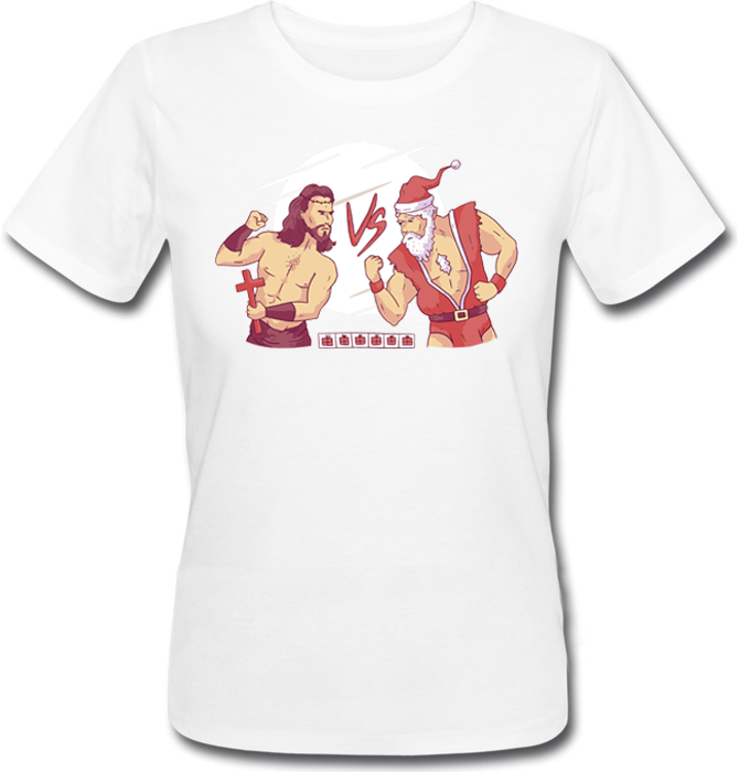 

Женская футболка Fat Cat Christmas Kombat (белая) XXL 41679