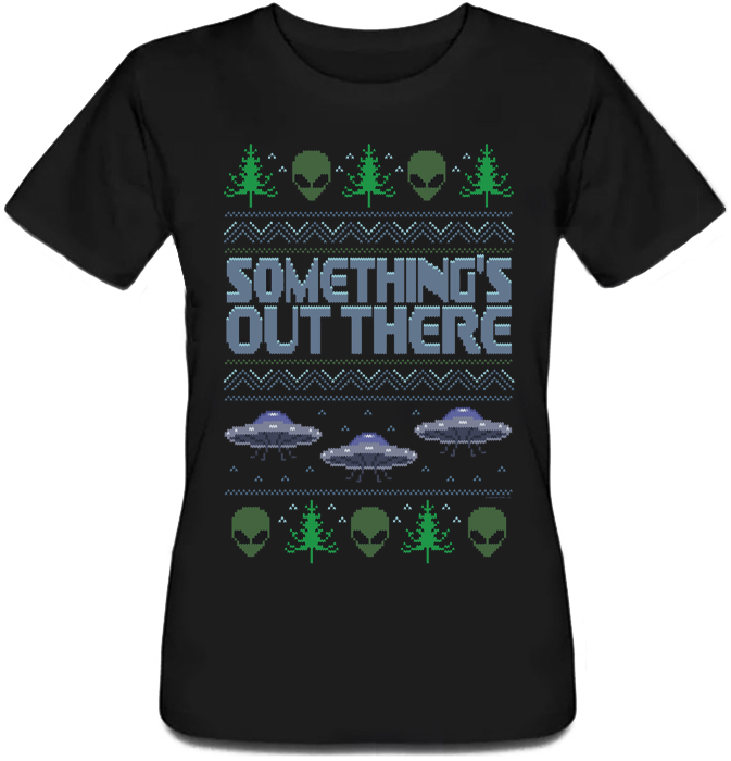 

Женская футболка Fat Cat Something's Out There (чёрная) XXL 43087