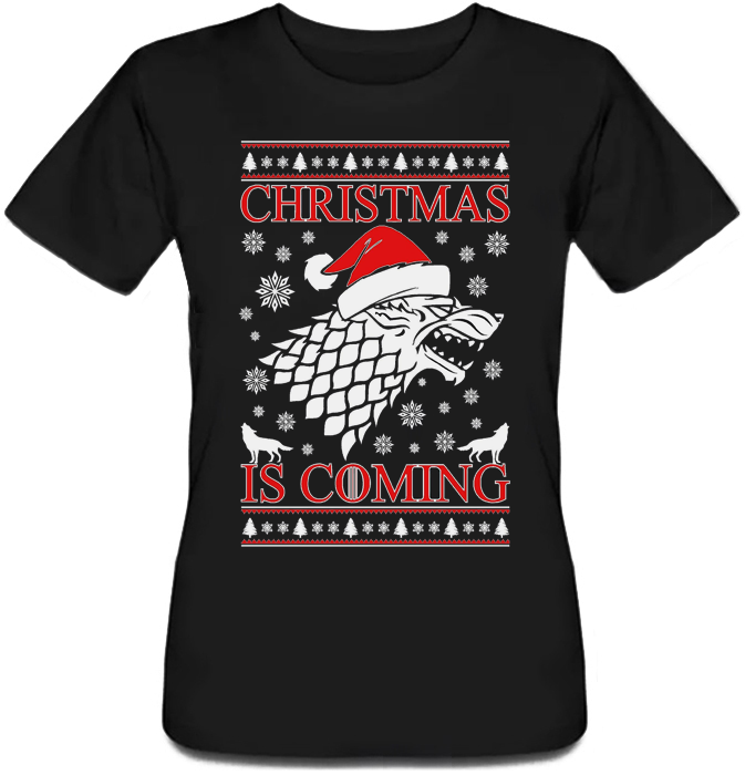 

Женская футболка Fat Cat Game Of Thrones - Christmas Is Coming (чёрная)  43254, Женская футболка Fat Cat Game Of Thrones - Christmas Is Coming (чёрная) S 43254