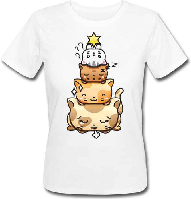 

Женская футболка Fat Cat Catmas Tree (белая) XXL 42106