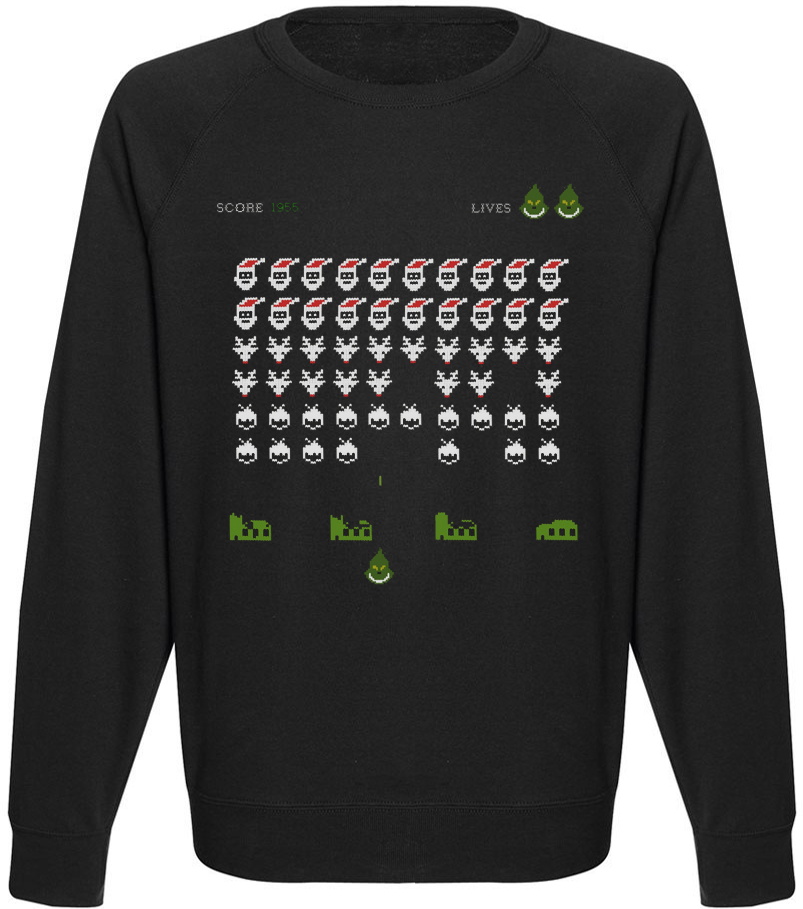 

Мужской свитшот Fat Cat Festive Space Invaders (чёрный)  41332, Мужской свитшот Fat Cat Festive Space Invaders (чёрный) S 41332