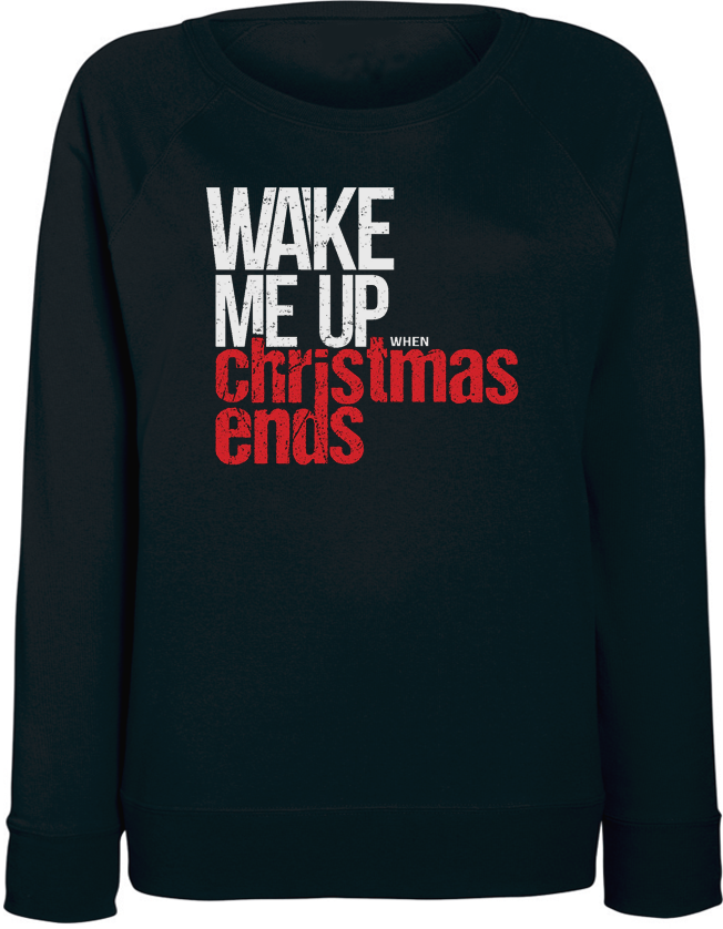 

Женский свитшот Fat Cat Wake Me Up When Christmas Ends (чёрный) XXL 44131