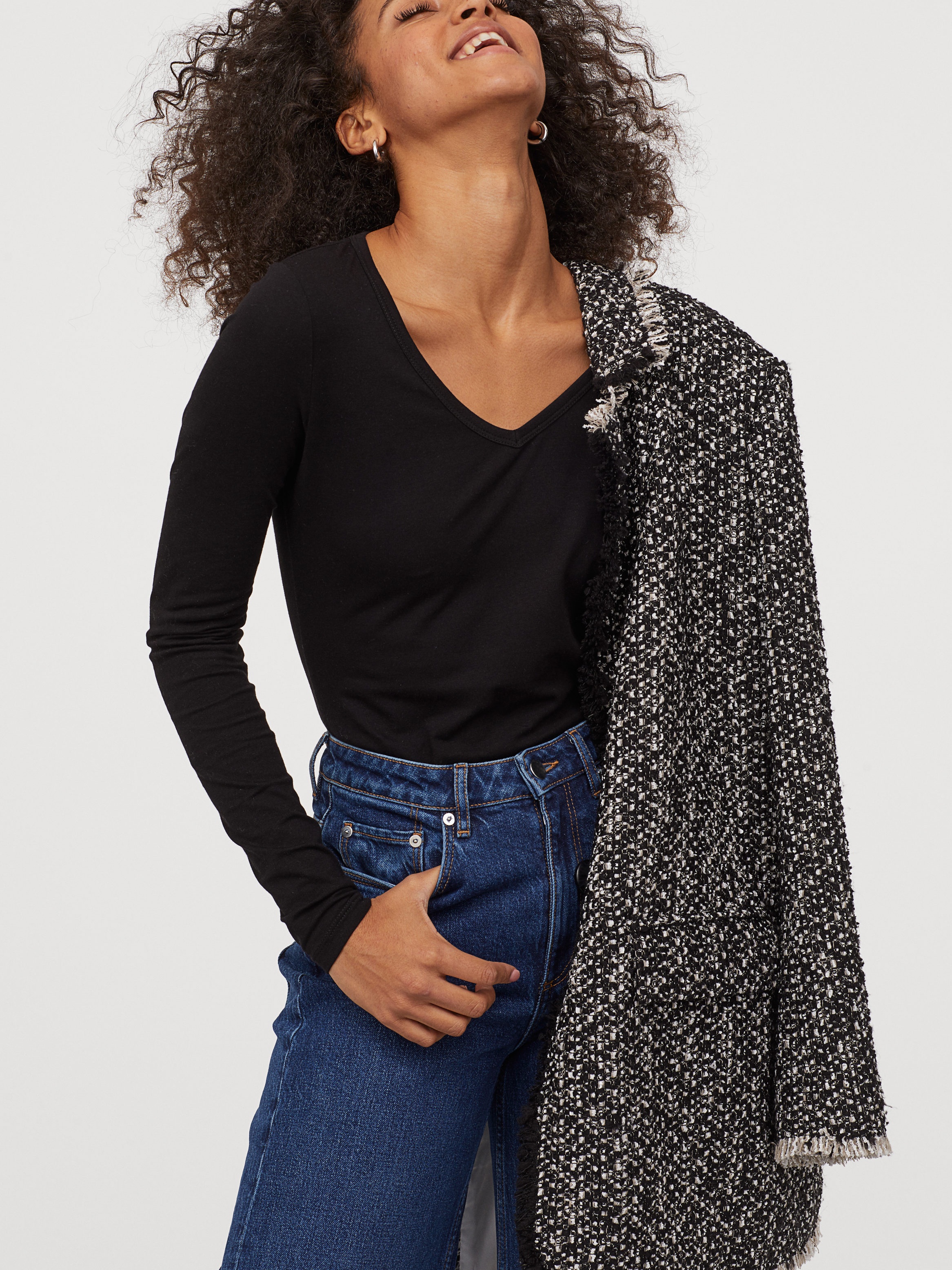 

Лонгслив H&M 828050b14 XXS Черный