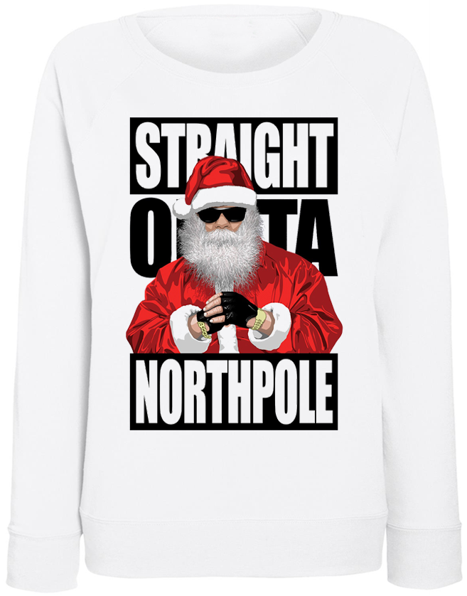 

Женский свитшот Fat Cat Straight Outta North Pole (белый) XXL 40161