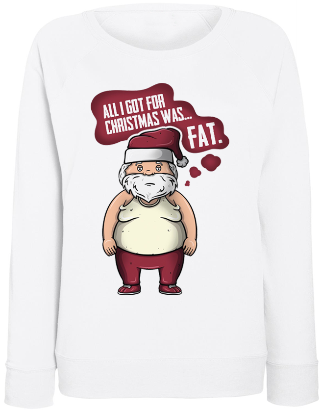 

Женский свитшот Fat Cat All I Got For Christmas Was... Fat. (белый)  39586, Женский свитшот Fat Cat All I Got For Christmas Was... Fat. (белый) L 39586