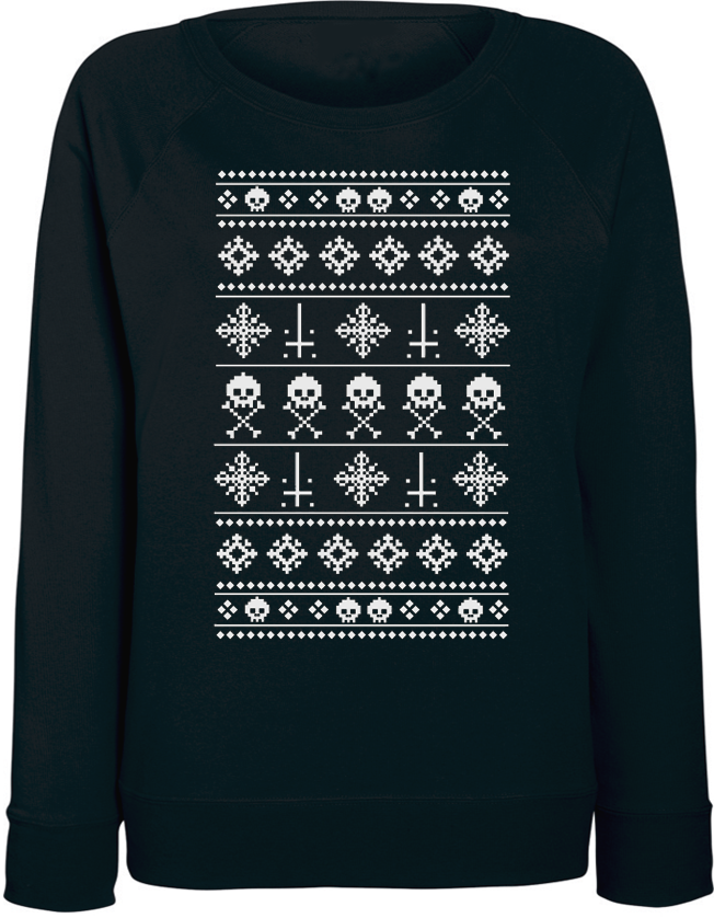 

Женский свитшот Fat Cat Anti-Christmas Pattern (чёрный)  44474, Женский свитшот Fat Cat Anti-Christmas Pattern (чёрный) S 44474