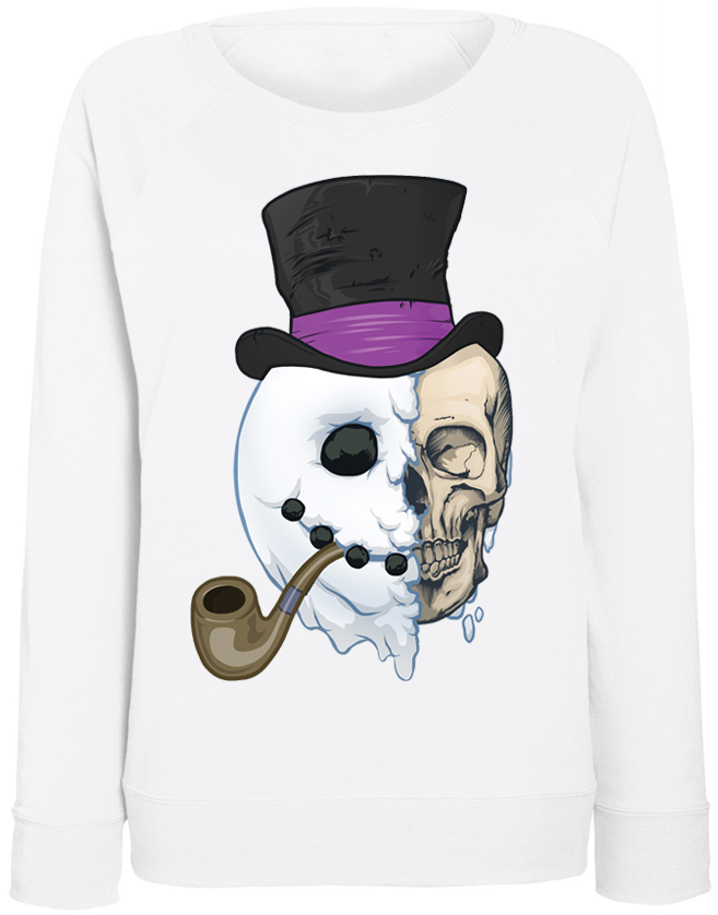 

Женский свитшот Fat Cat Snowman Skull Christmas (белый) XXL 40877