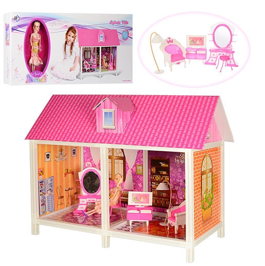 

Bellina • Игровой домик с куклой и мебелью Bellina 85,5-36-6 см розовый (66882)