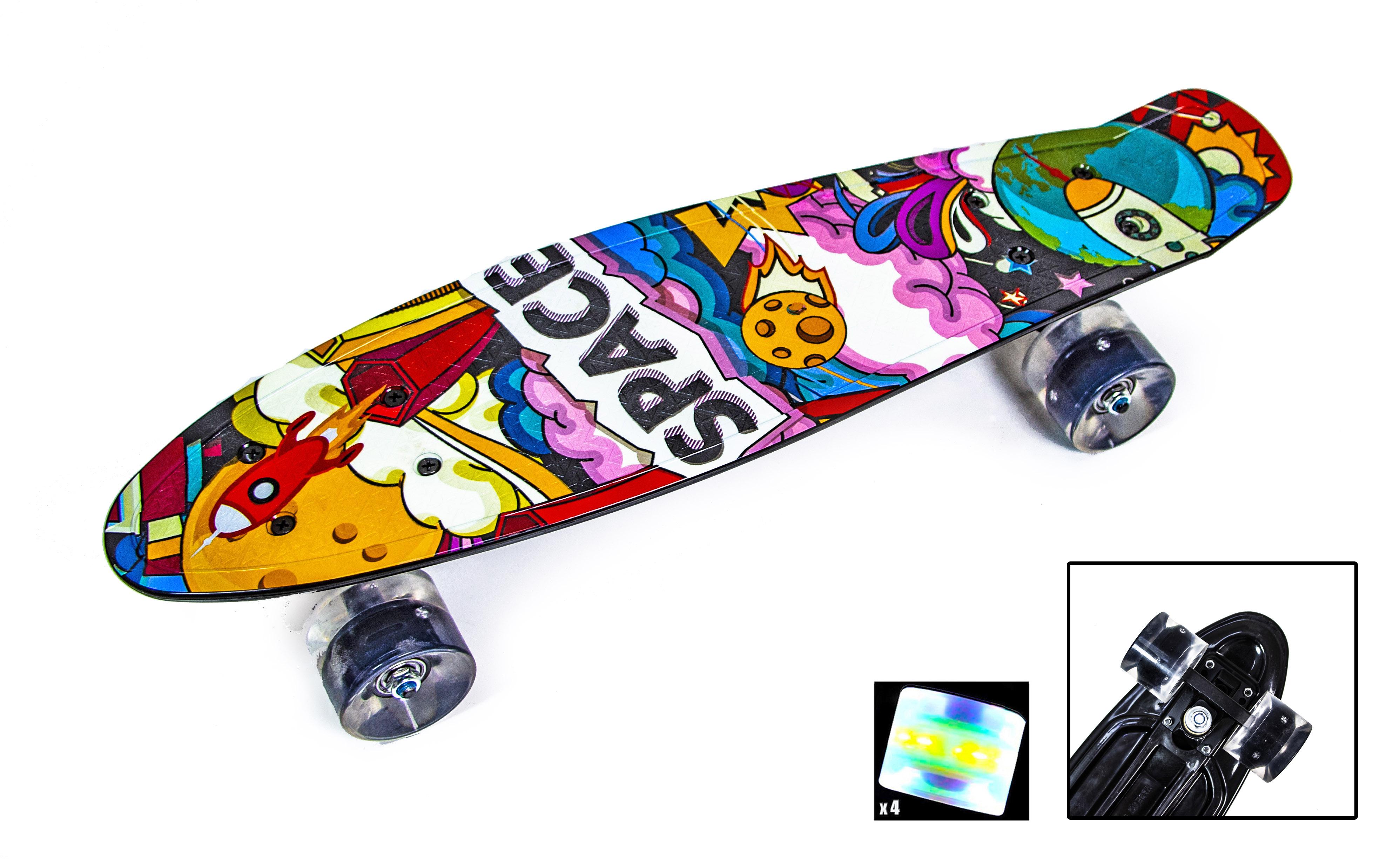 

Пенни Борд Penny Board "Space" Светящиеся колеса