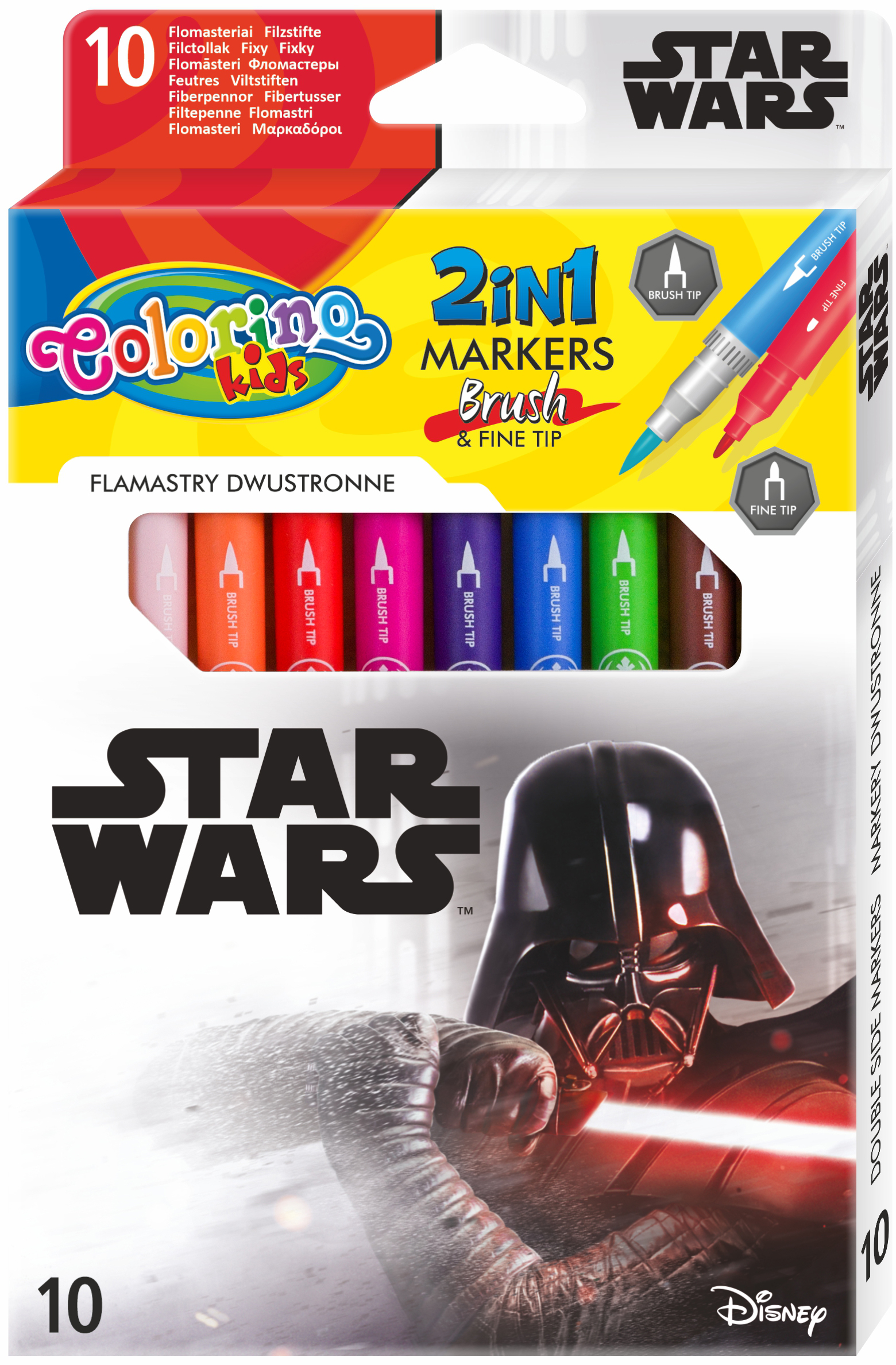 

Фломастеры цветные двухсторонние Colorino Star Wars 10 цветов 10 шт (89502PTR)