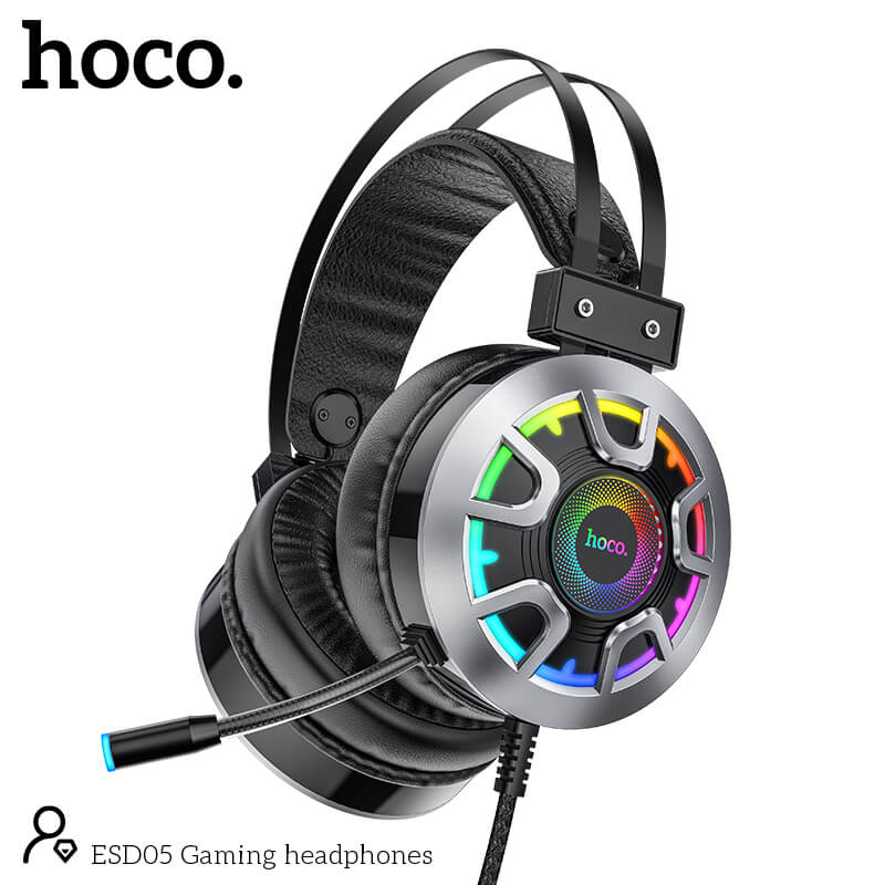 

Игровые наушники HOCO Cool Game LED ESD05 Hi-Res Black