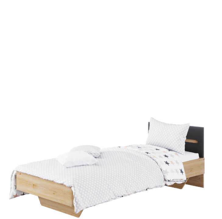 

Ліжко Світ Меблів односпальне 90 Бьянко з ламелями Графіт/Артизан