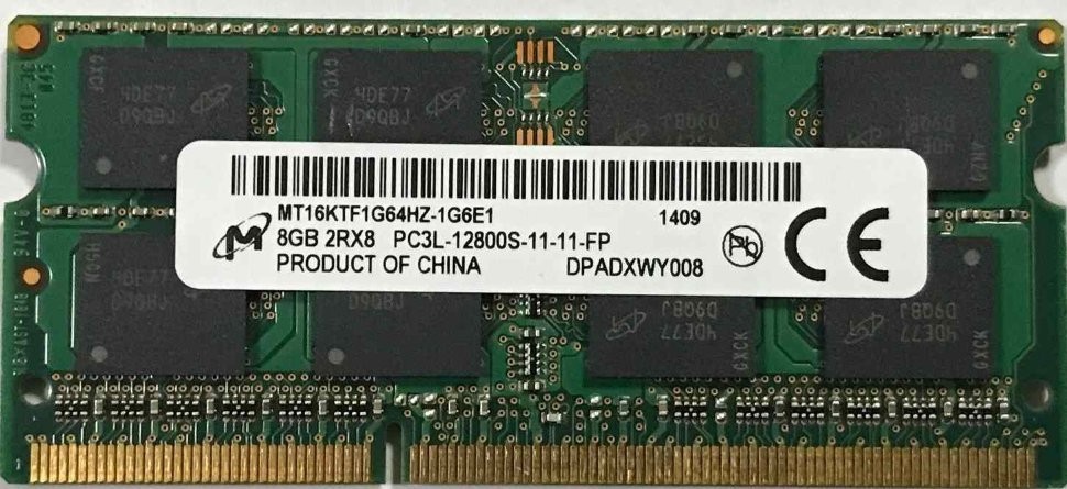 

Оперативная память Micron 8 GB SO-DIMM DDR3L 1600 MHz (MT16KTF1G64HZ-1G6E1)