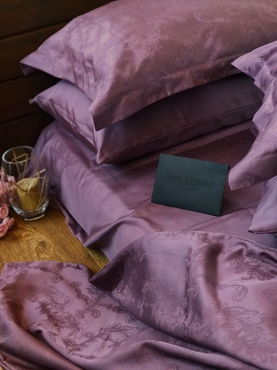 

Постільна білизна Shikardiiz "Марсал" (сатин-жакард з єгипетської бавовни)-200х220, лиловый