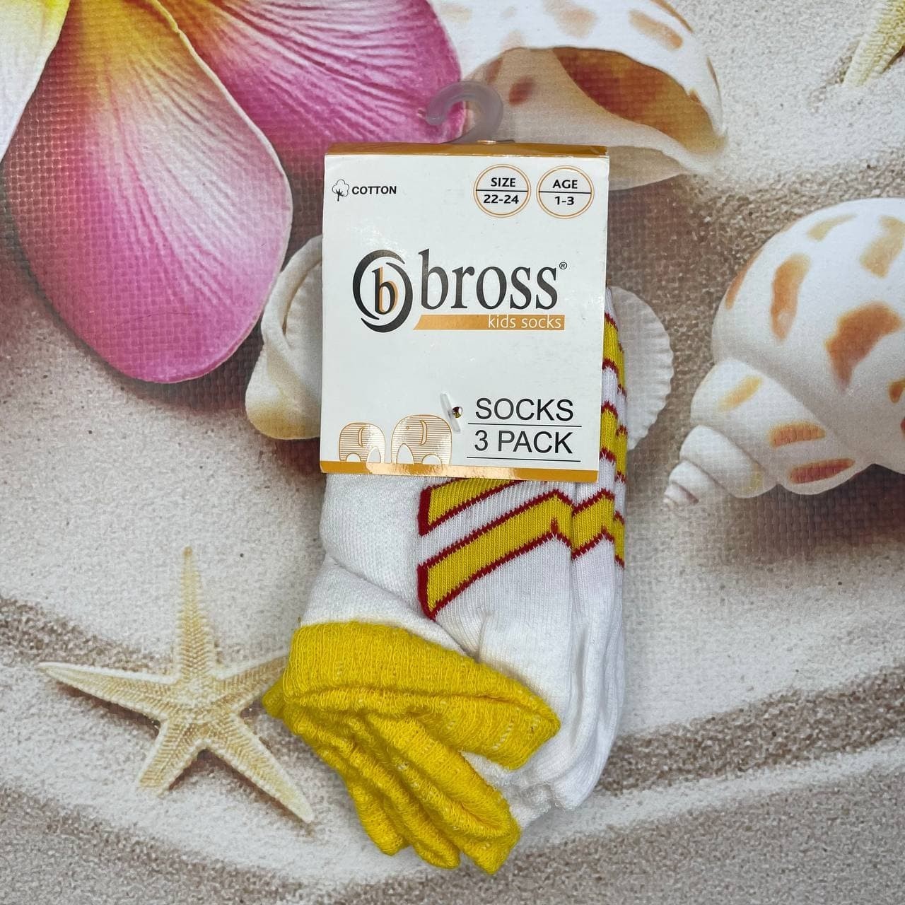 

Носки детские Bross 10-14р Белые с песочным