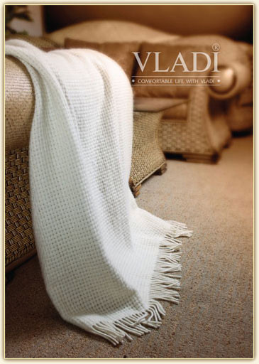 

Плед Vladi Рогожка белый 140*200