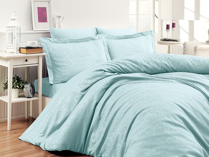 

Комплект постельного белья First Choice Сатин Жаккард 200х220 Sare Mint