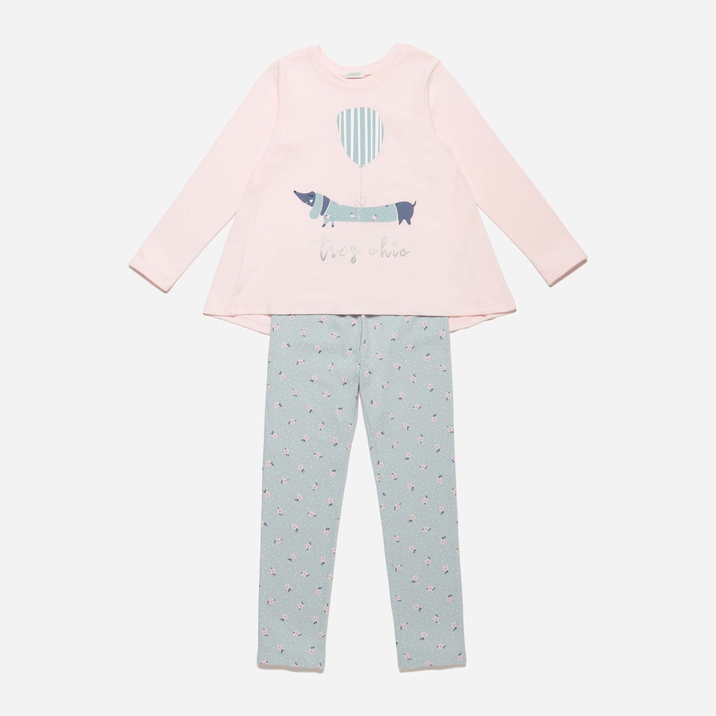

Пижама (футболка с длинными рукавами + штаны) United Colors of Benetton 3I8X0P240-003 122 см