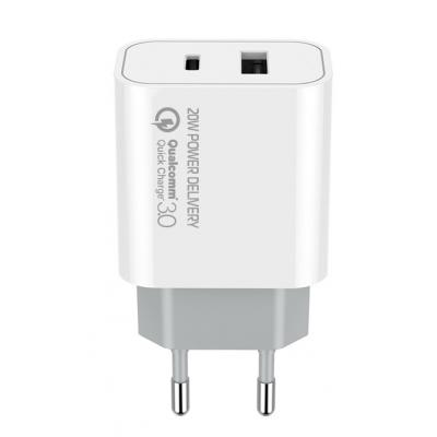 

Зарядное устройство ColorWay Type-C PD + USB QC3.0 (20W) V2 white (CW-CHS025QPD-WT)
