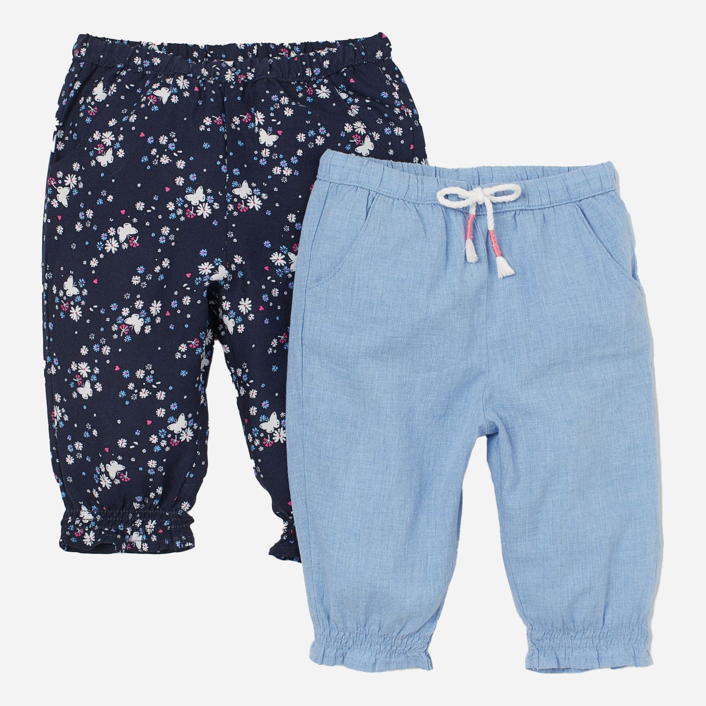 

Штанишки H&M 1307-756631012 2 шт 68 см Голубой/Синий/Цветы