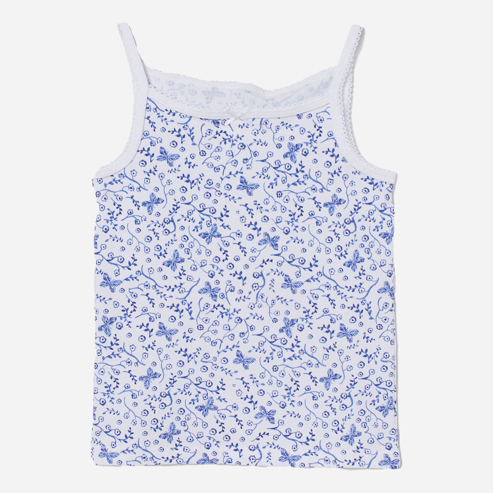 

Майка H&M 1507-6864191 134-140 см Бело-синий/Бабочки