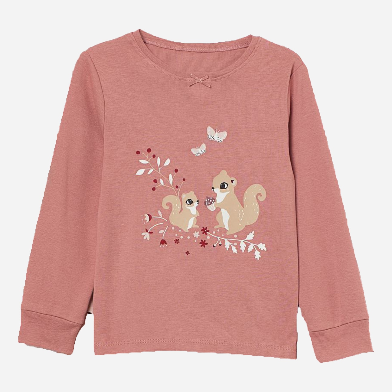 

Пижамная футболка с длинными рукавами H&M 304-6237652 110-116 см Розовая пудра (hm05360573159)