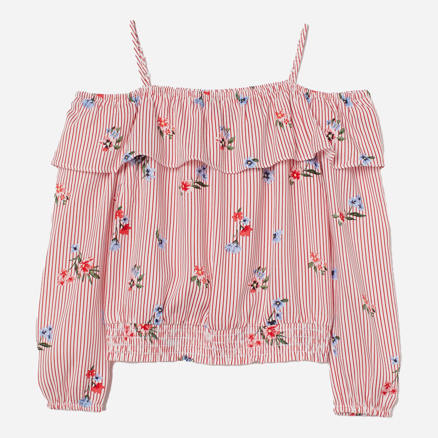 

Блуза H&M 905-8134151 152 см Бело-красный/Полоска