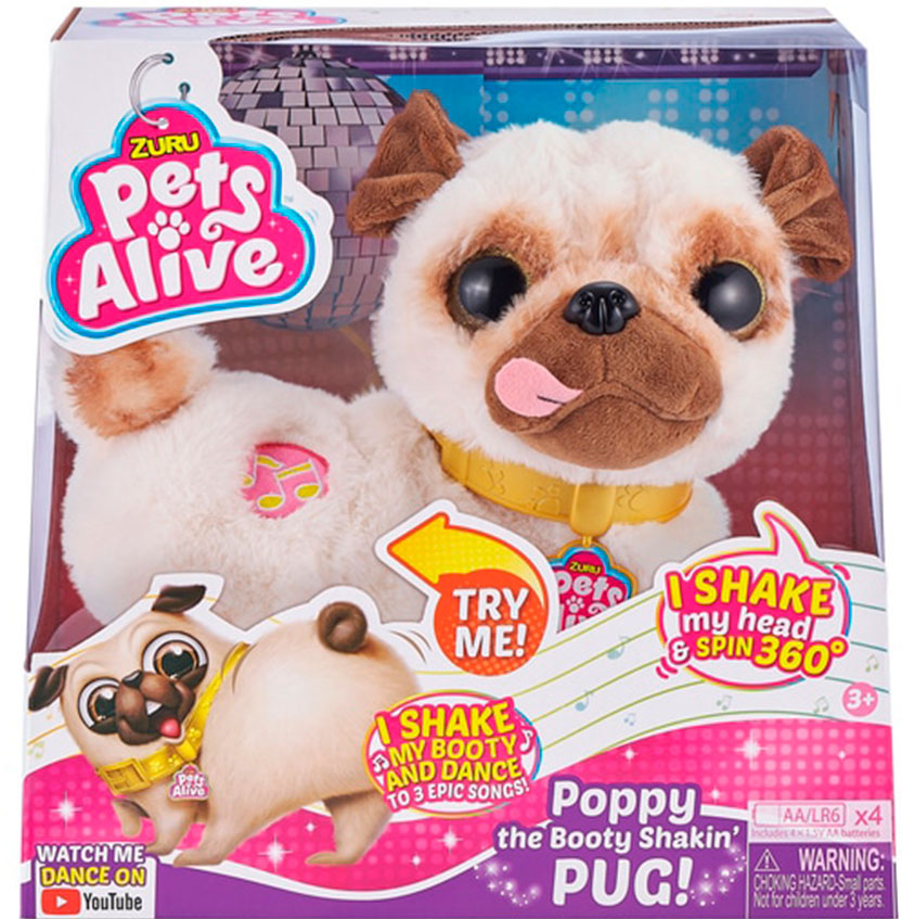 

Интерактивная мягкая игрушка Pets Alive Танцующий мопс (4894680013452)