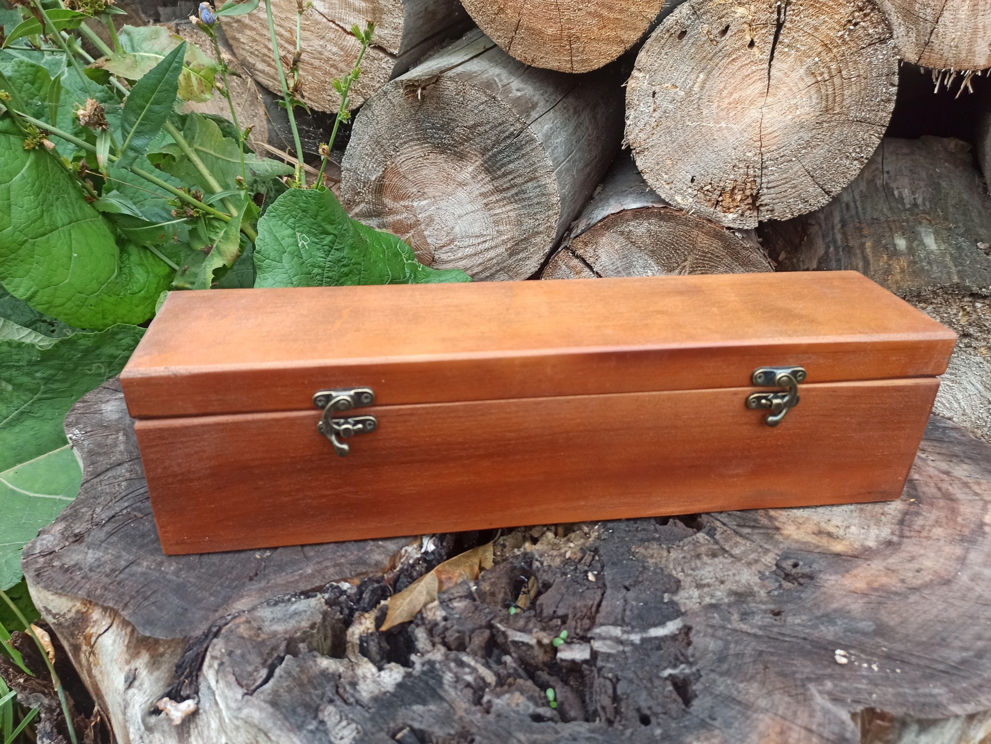

Шкатулка Wooden Organizer для 6 часов,синяя рогожка, 400*100*100
