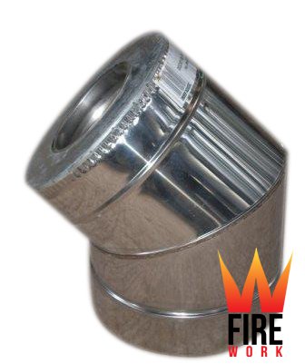 

Дымоход Колено термо 45 ø140/200 Fire Work Нержавеющая сталь/Нержавеющая сталь AISI 304 0.6мм утепленный